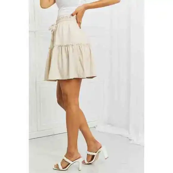 Zenana Carefree Linen Ruffle Skirt - Picture 3 of 5